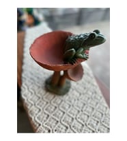 Mantarlı Kurbağalı Iki Gözlü Dekoratif Saksı (Çok Renkli)