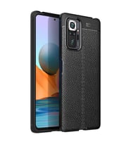 Xiaomi Redmi Note 10 Pro Kılıf Deri Görünümlü Slim Silikon (Siyah)