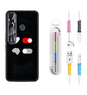 Tecno Spark 6 6 Go 8C 8 Pro 7 7 Pro Kılıf Kablo Koruma Spiral Silikon Love Brain 1722