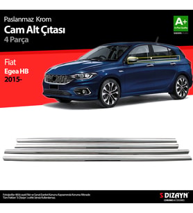 Fiat Egea HB Krom Cam Çıtası 4 Prç. 2015-2020