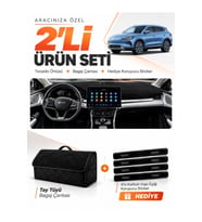 BYD SEAL U DM (2024-SONRASI) Uyumlu Torpido Örtüsü + Tay Tüyü Bagaj Çantası + Sticker Seti - Siyah