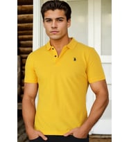 T8561 DEWBERRY ERKEK TSHIRT-SARI-2