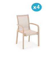 Omnipazar SY-2528 Plastik Fileli Bahçe Koltuk Sandalye 4'lü Set