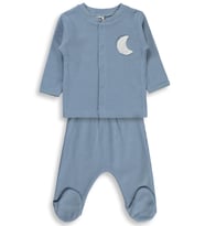 Civil Baby Hilal Baskılı 1-9 Ay Pijama Takımı - Mavi
