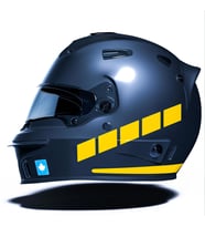 Şerit Tasarımlı Taksi Sarısı Motosiklet Kask Sticker Çınar Extreme