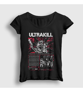 Presmono Kadın Siyah Poster V1 Ultrakill T-Shirt 529183tt