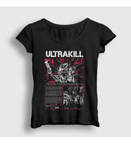 Presmono Kadın Siyah Poster V1 Ultrakill T-Shirt 529183tt