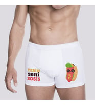 Yerim Seni Sosis Erkeğe Hediye Komik Boxer