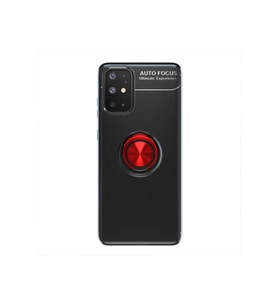 Samsung Galaxy A31 Uyumlu Kılıf Zore Ravel Silikon Kapak (Siyah-Kırmızı)