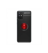 Samsung Galaxy A31 Uyumlu Kılıf Zore Ravel Silikon Kapak (Siyah-Kırmızı)