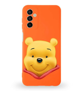Samsung Galaxy M13 Uyumlu Lansman Kılıf Altı Kapalı İçi Kadife  Winnie-B Tasarımlı  Kapak (Şeffaf)