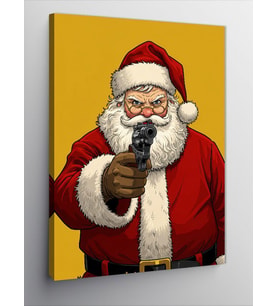 Kanvas Tablo Silahlı Noel Baba