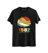 Vintage 1982 Retro Siyah Tshirt