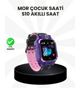 Mey İthalat® S10 Akıllı Çocuk Saati Mor Model Çift Yönlü Konuşma Sos Fonksiyonu