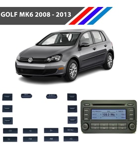 VW Golf MK6 Radyo CD Çalar Tuş Takımı 16 Parçalı 2008 - 2013