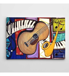 Müzik Modern Sanat Kanvas Tablo