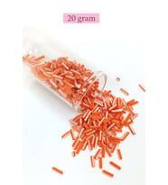 Uzun Boru Kesme Boncuk Çap 2mm Uzunluk 10 mm - 20 Gram - Turuncu Beyaz - BNC255