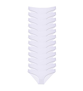 12 adet Süper Eko Set Likralı Kadın Slip Külot Beyaz