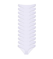 12 adet Süper Eko Set Likralı Kadın Slip Külot Beyaz