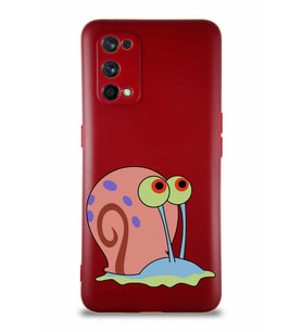 Realme 7 Pro Soft Premier Kapak Salyangoz Gary Tasarımlı Silikon Kılıf - Mürdüm (Şeffaf)