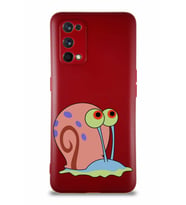 Realme 7 Pro Soft Premier Kapak Salyangoz Gary Tasarımlı Silikon Kılıf - Mürdüm (Şeffaf)