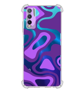 PrintiFy Vivo Y20S Uyumlu Köşe Korumalı Renkli Desen Tasarımlı Şeffaf Silikon Kılıf