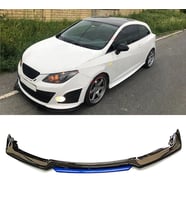 Seat ibiza Mk4 Mavi Renkli Şeritli Dilli Ön Lip 4 Prç Parlak Siyah ABS 2006 - 2010