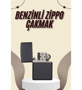 Çakmak Parlak Siyah Benzinli Çakmak Cep Boy Doldurulabilir