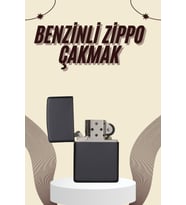 Çakmak Parlak Siyah Benzinli Çakmak Cep Boy Doldurulabilir