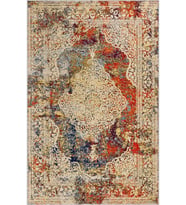 Eliana Home Baskılı, Yıkanabilir Kaymaz Taban Salon Halısı LNA0788 100x150 cm (Turuncu)