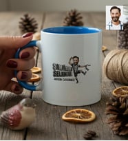 Kişiye Özel Karikatürlü Siyah Beyaz Taraftar Kupa Bardak Doğum Günü Hediyesi