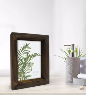 BK Gift Banyo Dekoratif Doğal Masif Ahşap Çerçeve 15x20cm-14 (Beyaz)