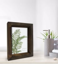 BK Gift Banyo Dekoratif Doğal Masif Ahşap Çerçeve 15x20cm-14 (Beyaz)
