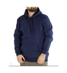 Erkek Uzun Kol Kapşonlu Basic Sweatshirt Hoodie - Lacivert