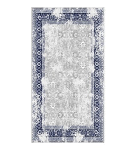 Eliana Home Dijital Baskı Yıkanabilir Kaymaz Taban Salon Halısı Ve Yolluk LN123-FNL429 (Lacivert)