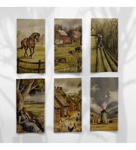 Çiftlik Temalı 6 Sayfalık Mini Washi Bant Sticker Seti – Journal, Ajanda, Scrapbook Uyumlu (Çok Renkli)