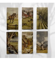 Çiftlik Temalı 6 Sayfalık Mini Washi Bant Sticker Seti – Journal, Ajanda, Scrapbook Uyumlu (Çok Renkli)