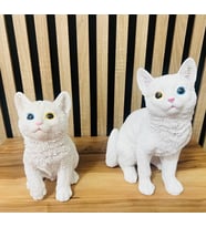 Dekoratif Kedi El Yapımı 2'li Sevgili Sevimli Kedi Polyester