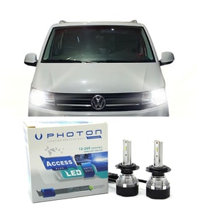 Vw Transporter T6 Led Xenon Uzun + Kısa Far Ampulü H4 Access Yeni Seri Beyaz