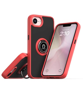 Apple İphone 16e Kılıf Montreal Yüzüklü Silikon Kapak - Kırmızı