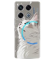 Infinix GT 20 Pro Kılıf Boutique Baskılı Resimli Beyaz Kedi Pcode -061