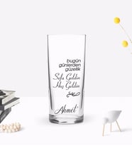 BK Gift Kişiye Özel Renkli Baskılı Bugün Günlerden Güzellik Tasarımlı Rakı Bardağı-1 (Beyaz)
