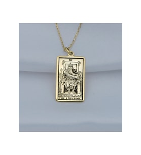 925 Ayar Gümüş Tarot (the Emperor) Imparator Kolye (Altın)