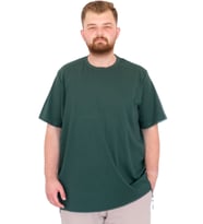 Mode XL Büyük Beden Erkek T-Shirt Bisiklet Yaka U25035 Nefti