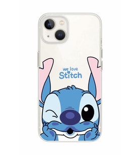 Iphone 13 Uyumlu We Love Stitch Desenli Şeffaf Telefon Kılıfı