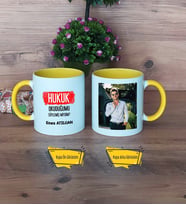 Hukuk Okuduğumu Söylemiş Miydim Kupa Bardak Sarı Fotoğraflı Hukukçuya Hediye
