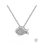 BALIK 925 AYAR SWAROVSKİ TAŞLI  KOLYE