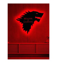 Mony Tasarım Led Işıklı Tablo Game Of Thrones Duvar Süsü Dekorasyon (Kırmızı)