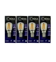 Heka 2W (22W) 2700K (Sarı Işık) E14 Duylu Led Rustik Ampul (4 Adet)