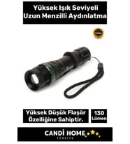 Özel Seri 3 Adet 3 Modlu Selektörlü 130 Lümen Beyaz Aydınlatma Pilli Zoomlu Q5 LED Güçlü El Feneri